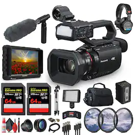 Panasonic - AG-CX20 4K Professional Compact Camcorder with Rich Connectivity + 4K Monitor + More