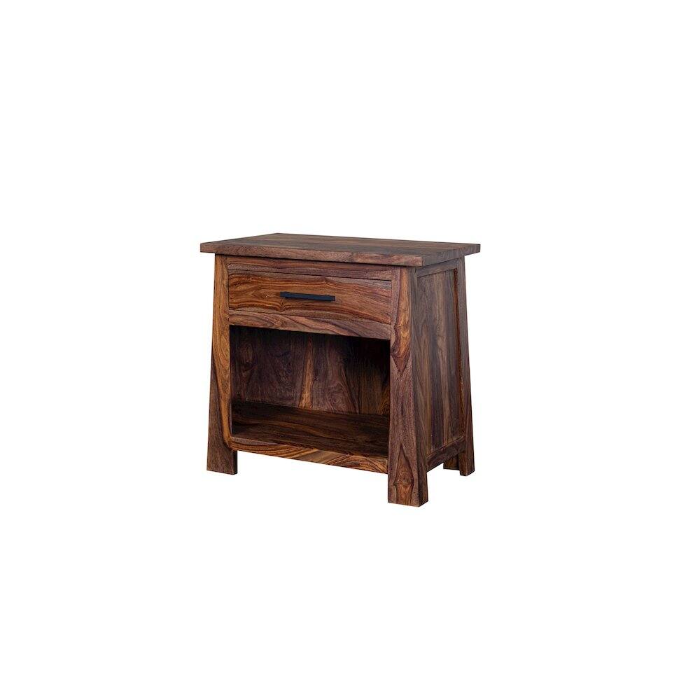 Alt View 4. Porter Designs - Kalispell Solid Sheesham Wood Nightstand - Brown.