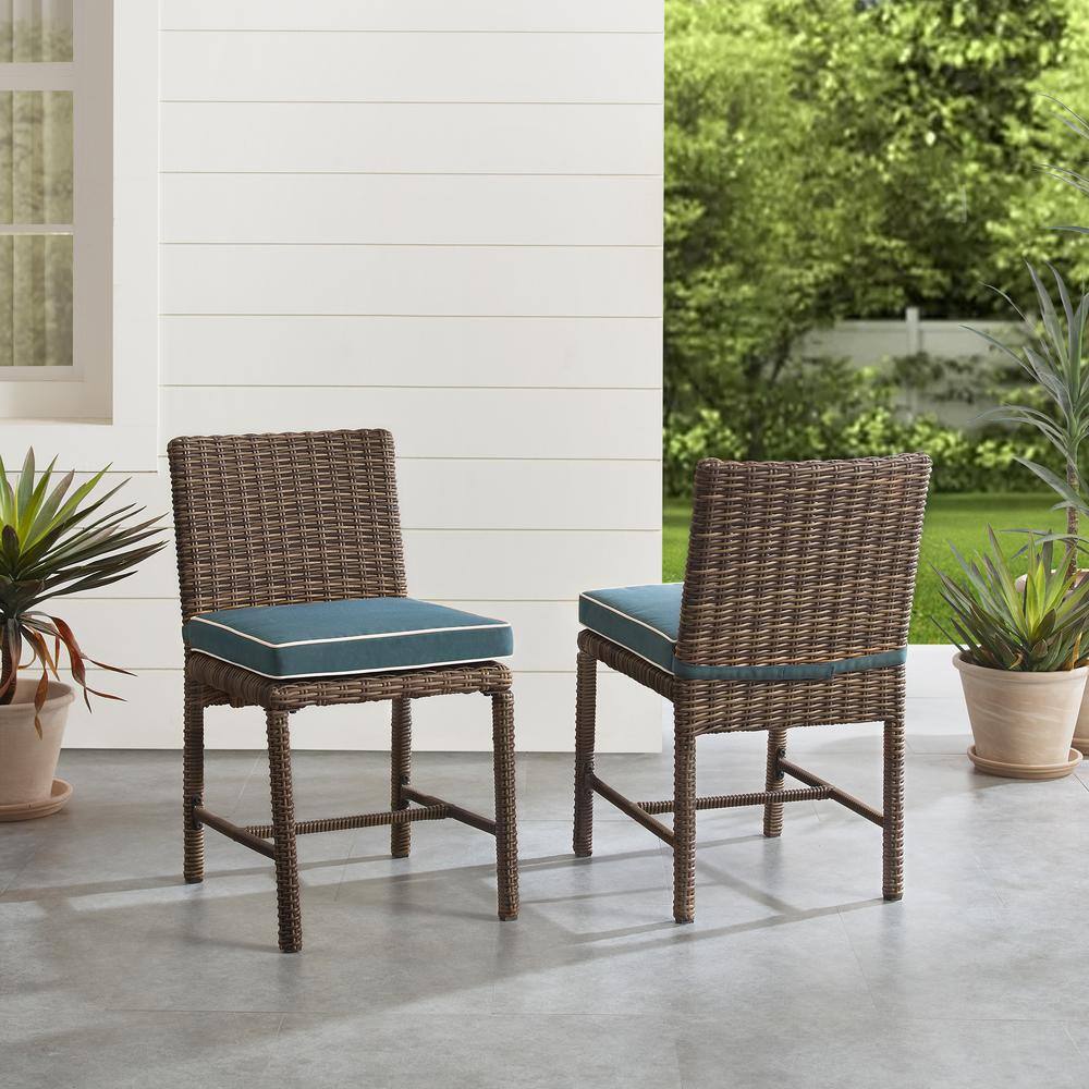 Alt View 8. Crosley Furniture - Bradenton 2Pc Wicker Outdoor Dining Chair Set - 2 Dining Chairs - Navy.