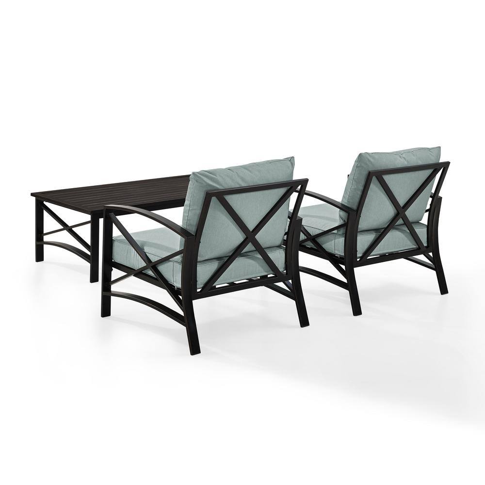 Crosley Furniture Kaplan 3Pc Outdoor Chair Set Coffee Table & 2 Chairs ...