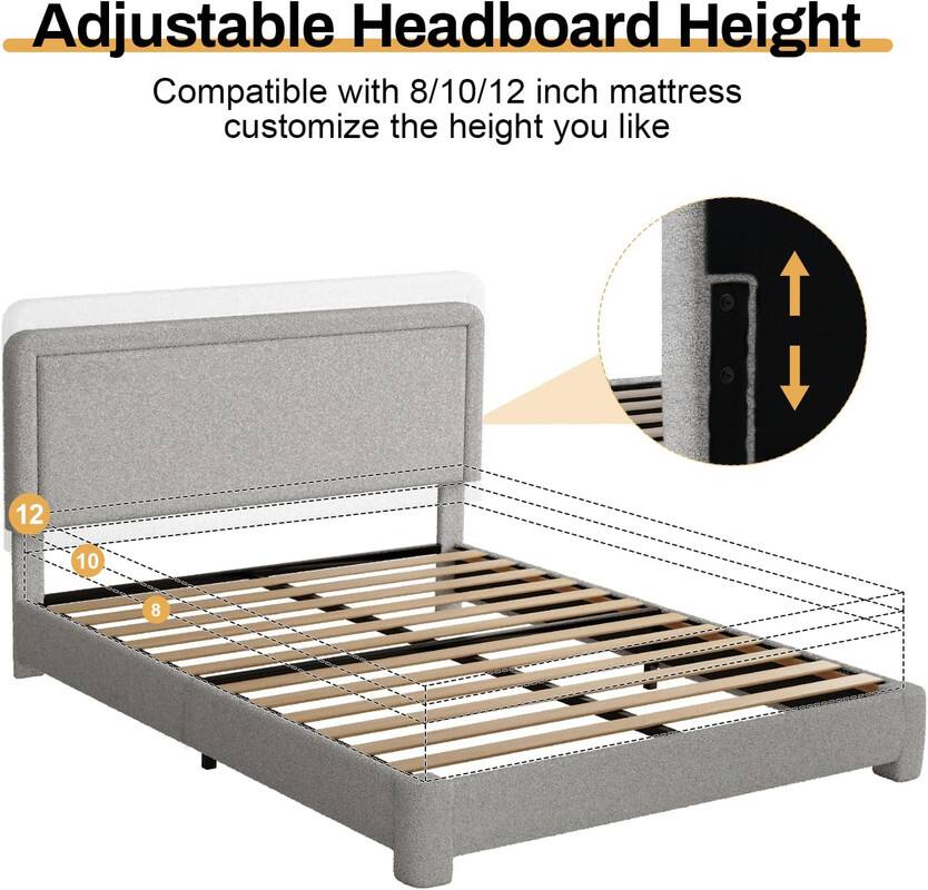 Adjustable Headboard Height

Compatible with 8/10/12 inch mattress customize the height you like

12  
10  
8
