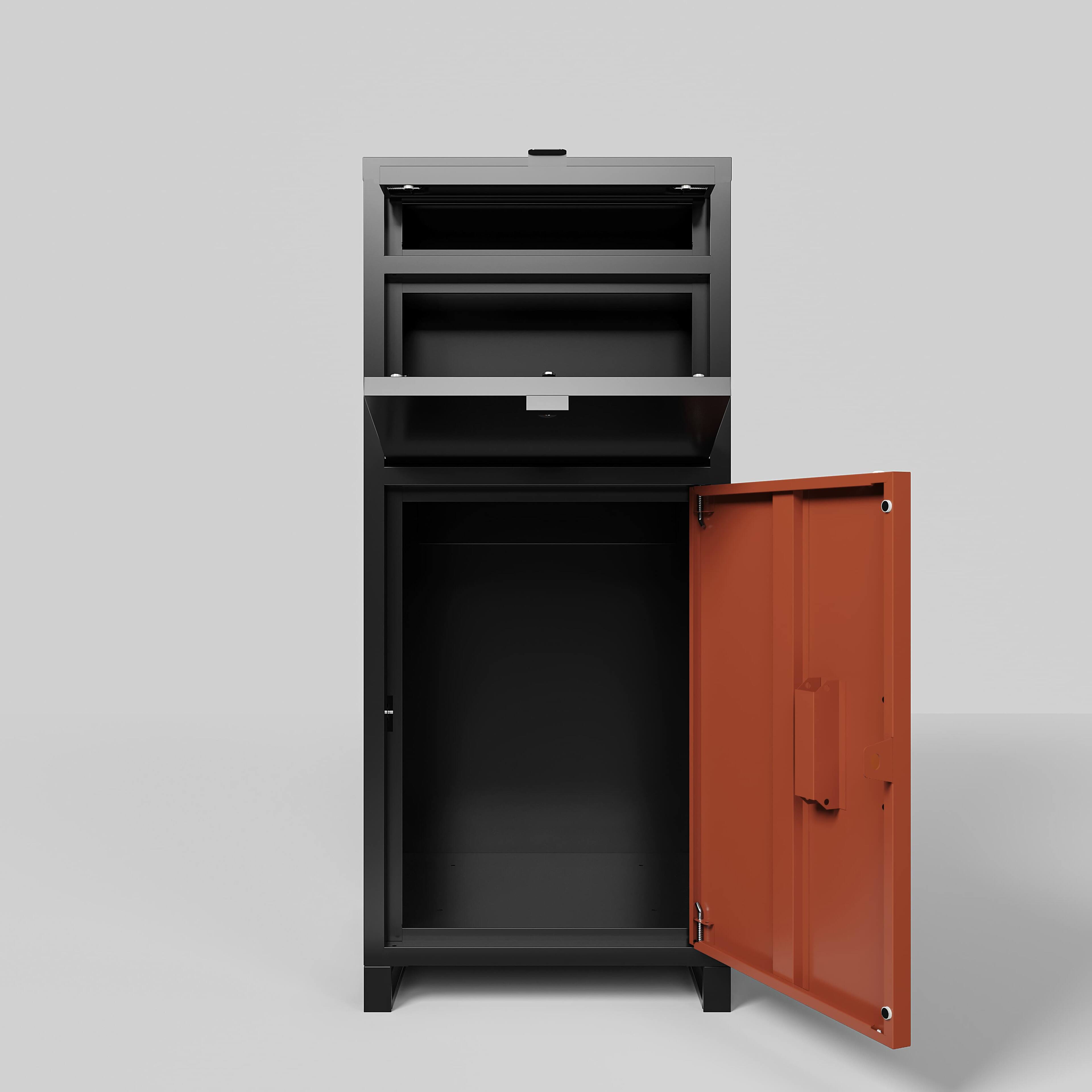 Alt View 2. Lycvki - Outdoor Parcel Drop Box with Mechanical Lock Floor Standing Courier Locker.