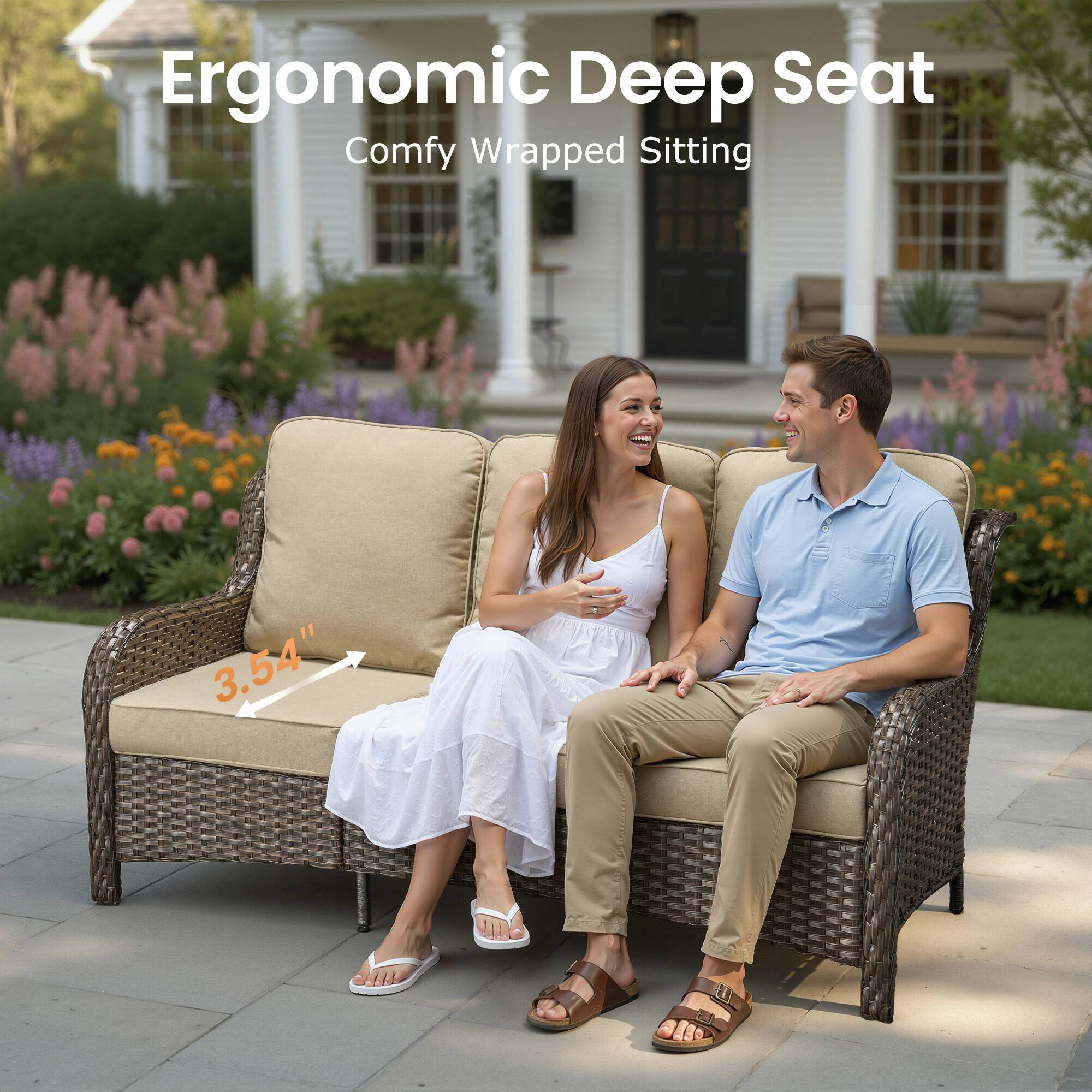 Ergonomic Deep Seat  
Comfy Wrapped Sitting  
3.54"