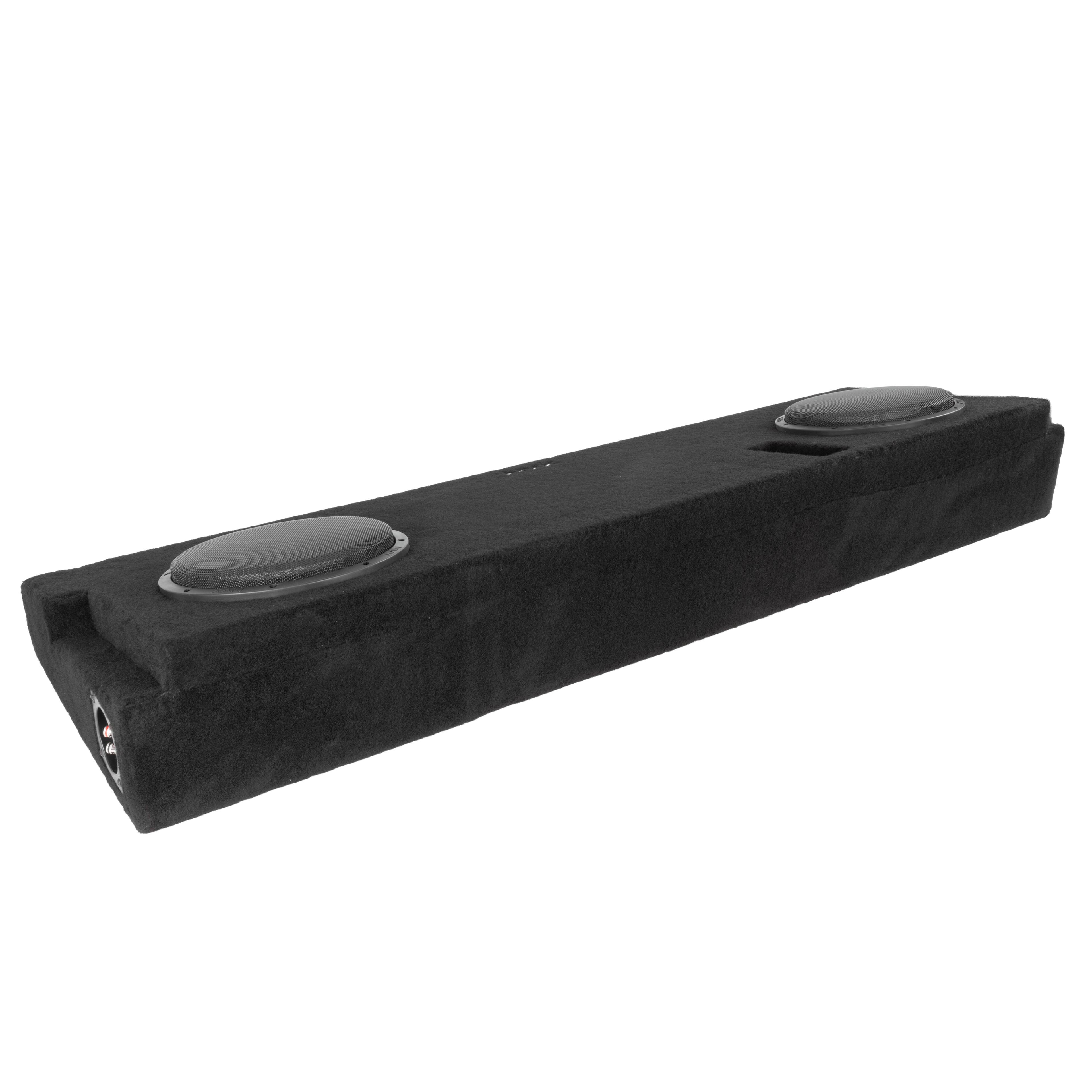 Alt View 2. NVX - 2014-2021 Toyota Tundra Double Cab - Custom-Fit Loaded Dual 10" Sealed Subwoofer Enclosure - Black.