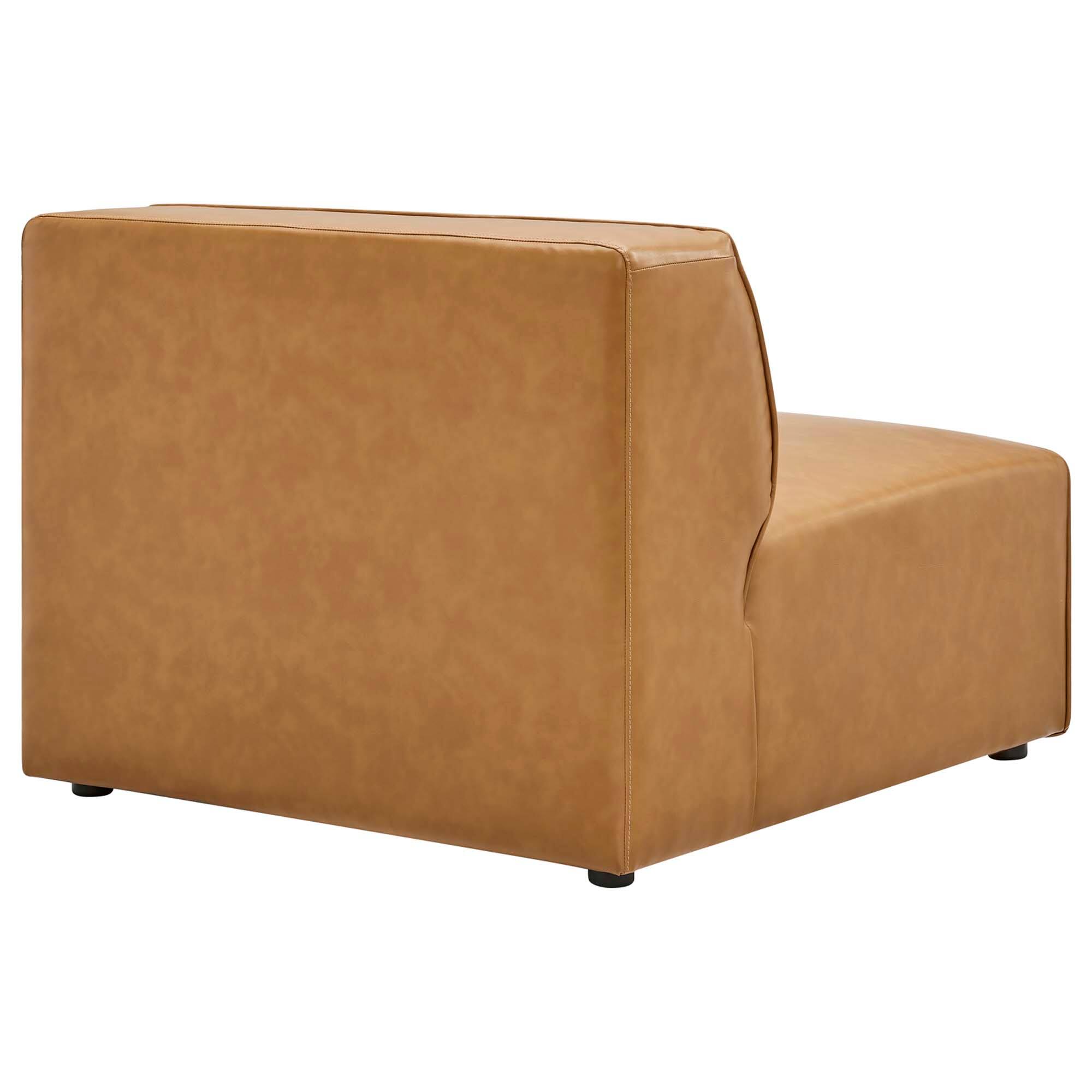 Alt View 5. Modway - Mingle 4-Piece Vegan Leather Sofa and 2 Ottomans Set by Modway - Brown.