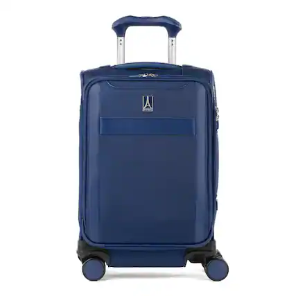 Front. Travelpro - Versapack + Lightweight Softside Expandable 20" Carry On Spinner - Estate Blue.