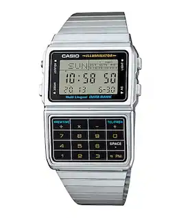 Casio - Men’s Stainless Steel Digital Data Bank Watch - DBC-611-1DF - Silver