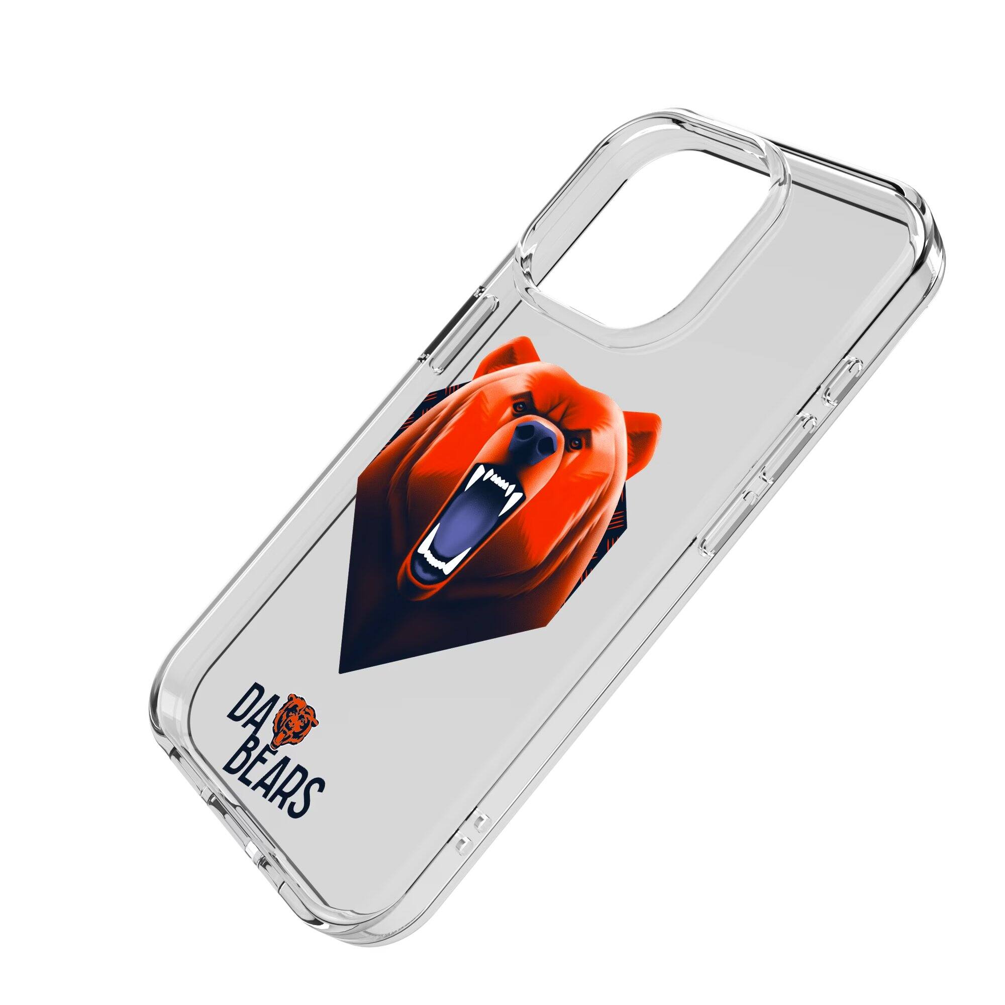 Alt View 1. Keyscaper - Chicago Bears iPhone Clear Case - 15 Plus - Multicolor.