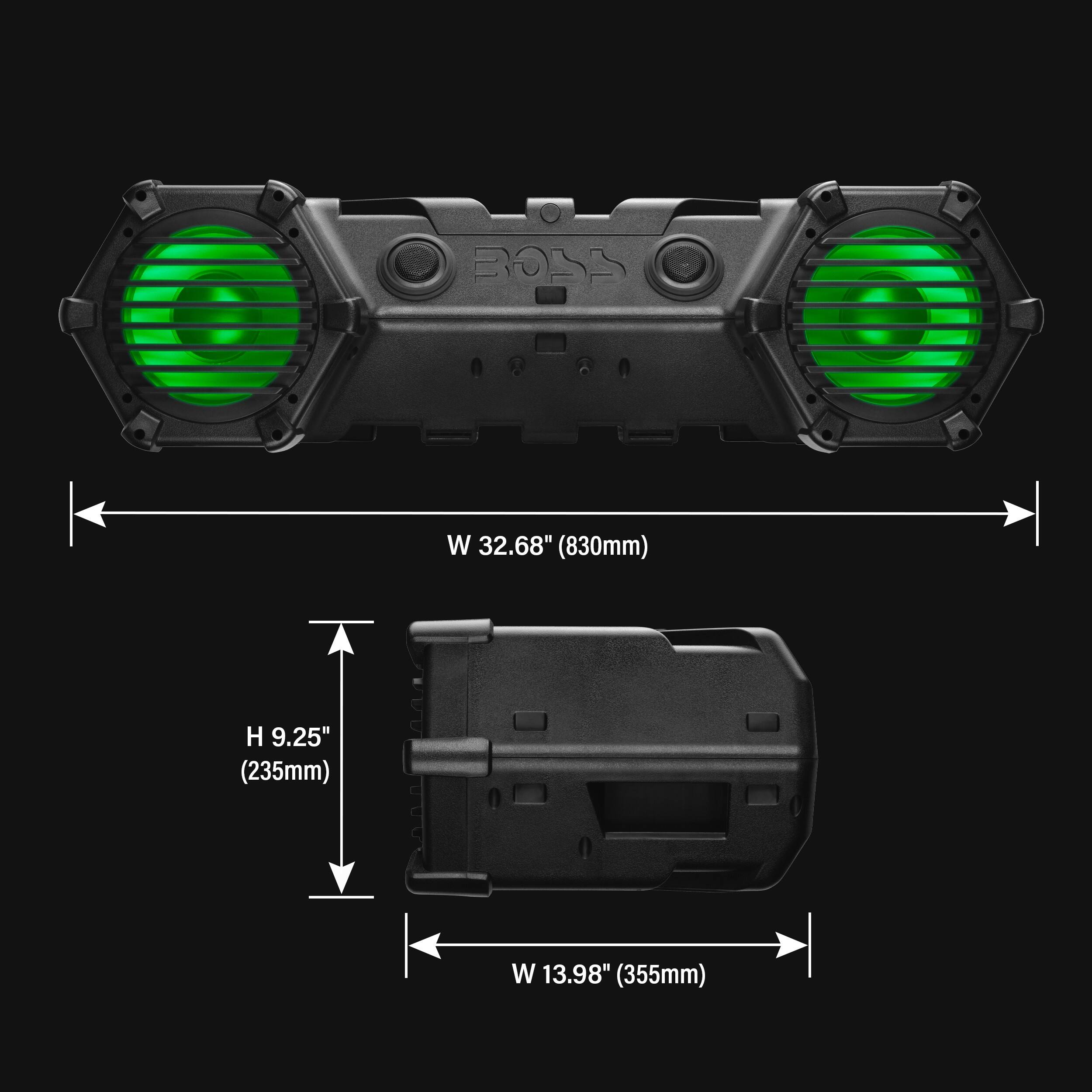 BOSS W 32.68" (830mm) H 9.25" (235mm) W 13.98" (355mm)