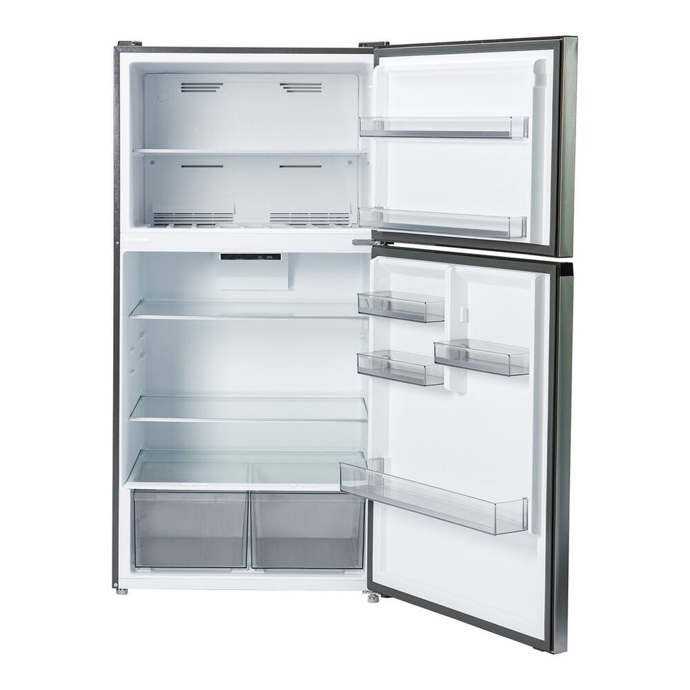 Alt View 4. Verona - Verona 33 inch Top Freezer Refrigerator with 24 cu. ft. Total Capacity in Black - Black.