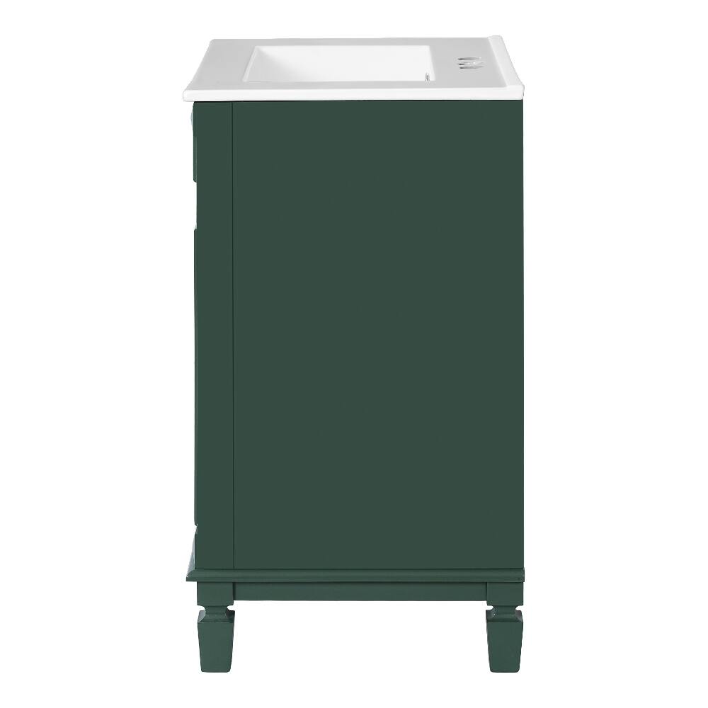 Alt View 10. Loheer - Loheer 24 inch bathroom vanity with sink Green Small Bathroom Vanity with 2 Drawers - Green.