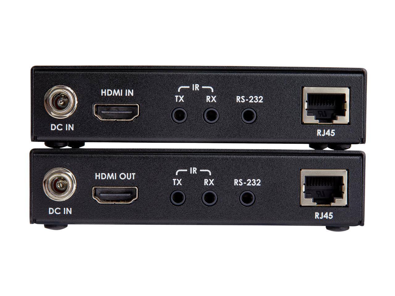 HDMI IN TX IR RX RS-232 LR DC IN RJ45  
HDMI OUT TX IR RX RS-232 LR DC IN RJ45