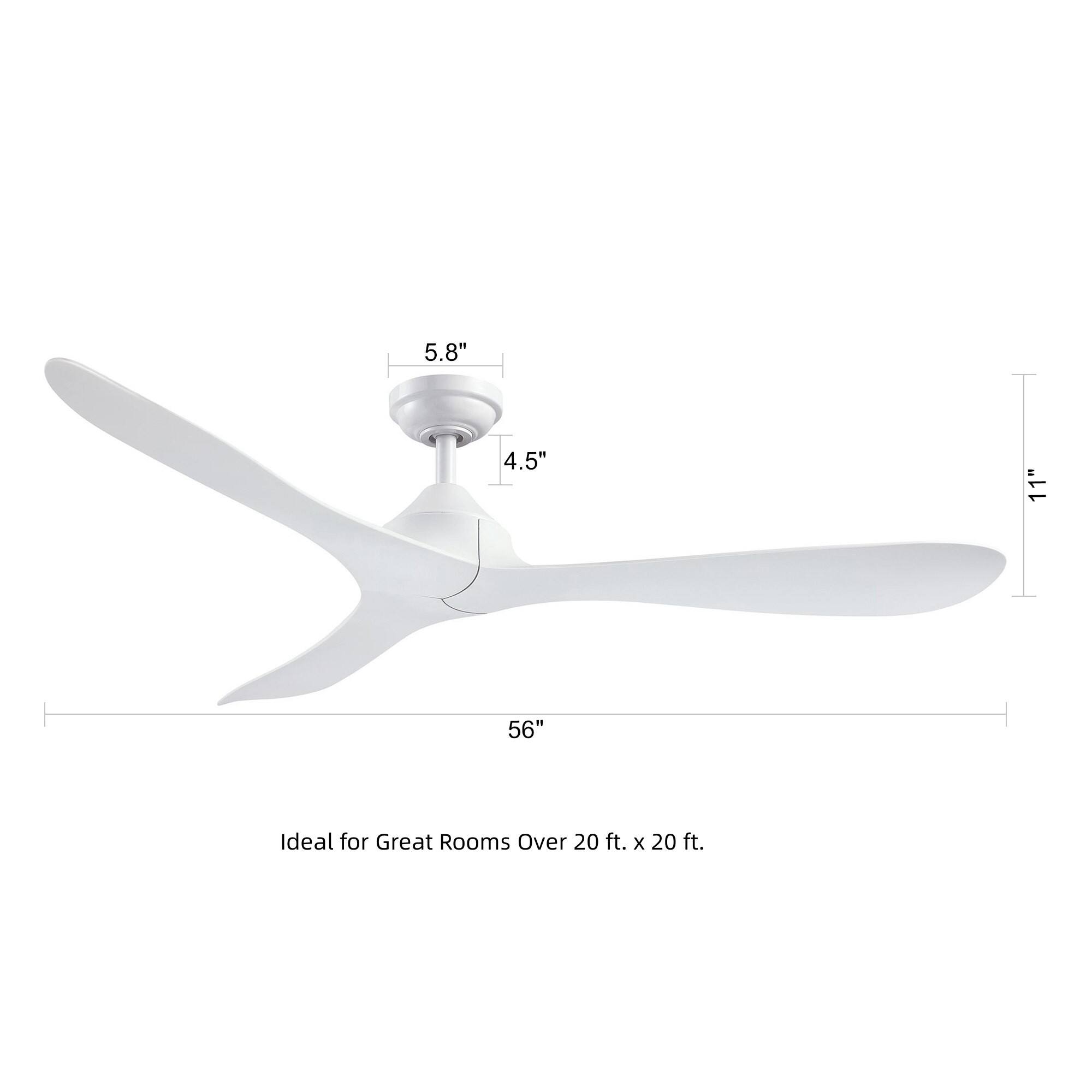 5.8"  
4.5"  
11"  
56"  
Ideal for Great Rooms Over 20 ft. x 20 ft.