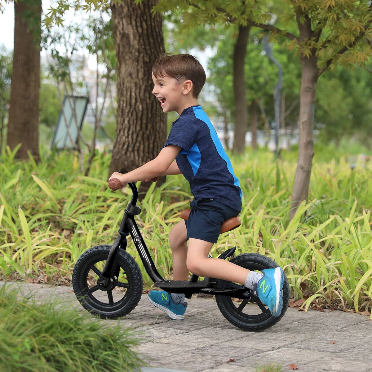 Angle. JOYSTAR - JOYSTAR Roller 10" Toddler Balance Bike for Girls Boys, Ages 18 Months to 5 Years, Kids Push Bike with Footrest, Black - Black.