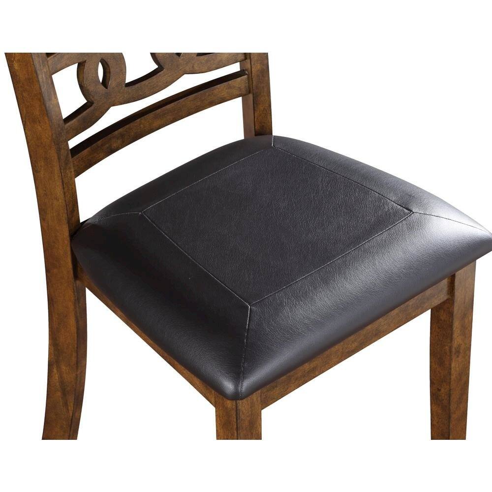 Back. FurniFact - Brown Dining Room Chairs Set of 6 – Solid Wood Dining Table Seating - Brown.