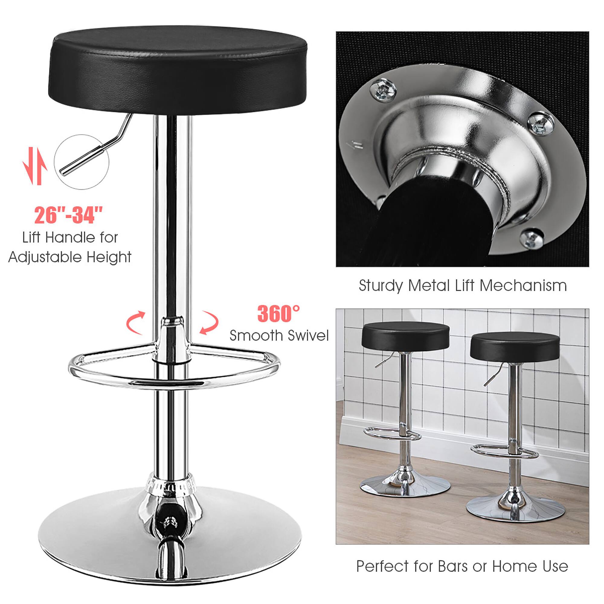 26"-34" Lift Handle for Adjustable Height, 360° Smooth Swivel, Sturdy Metal Lift Mechanism, Perfect for Bars or Home Use