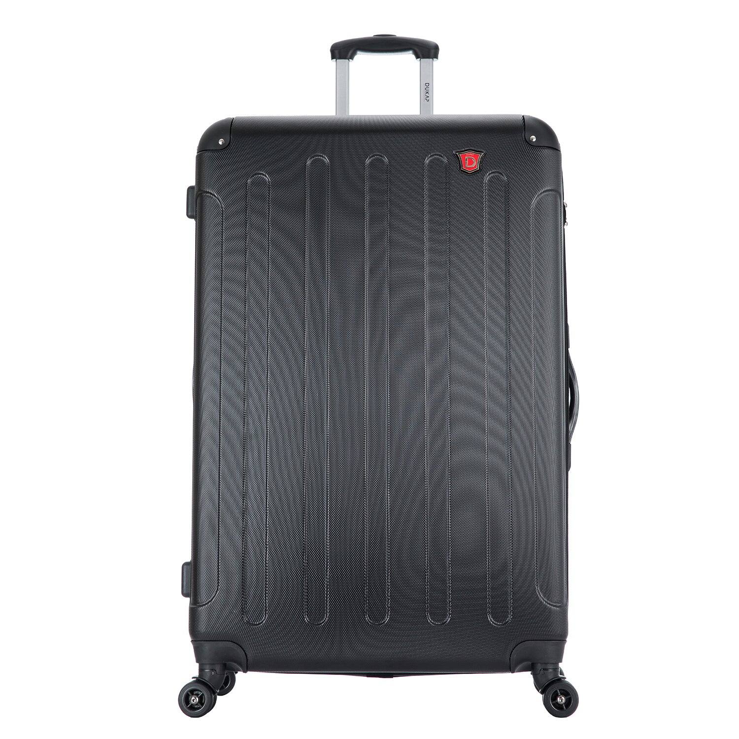 Angle. DUKAP - Intely Hardside Spinner Luggage 32" with Integrated Digital Weight Scale - BLACK.