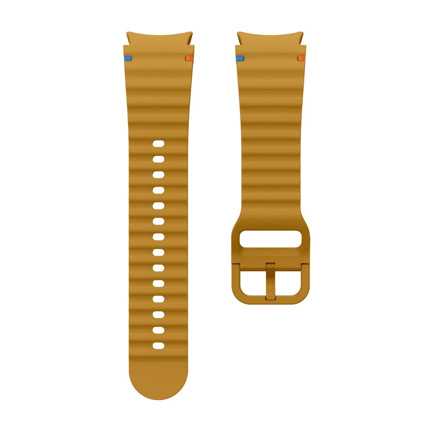 Left. Stock Preferred - Sport Silicone Watch Band for Samsung Galaxy Watch 7/6/5/4 FE for 40mm & 44mm - Yellow - Yellow.