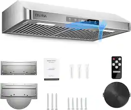 OSTBA - 24 inches - Externally Vented - Under cabinet Range Hood - Silver