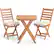 Front. Costway - 3-Piece Folding Bistro Set with Removable Seat Cushions Outdoor Table and Chairs - Natural,Off-White.