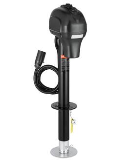 VEVOR - Electric Trailer Jack, 3500 lbs, Heavy Duty RV Electric Power Tongue Jack with 7-pin Connector, Manual Crank Handle - Black