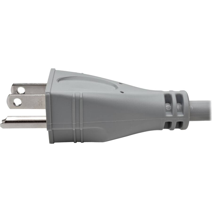 Alt View 6. Tripp Lite - Eaton Tripp Lite Series Hospital-Grade Extension Cord, NEMA 5-15P to NEMA 5-15R - Green Dot, 15A, 125V, 14 AWG, 6 ft. - Dark Gray.