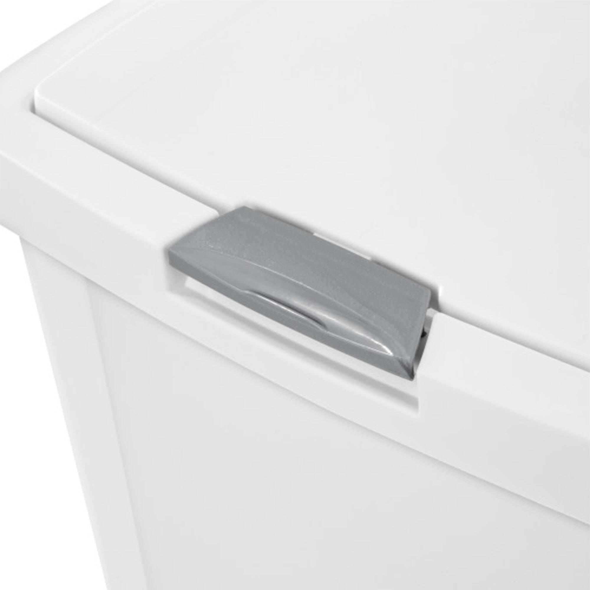 Alt View 7. Sterilite - Sterilite 13 Gallon TouchTop Wastebasket with Titanium Latch, White (4 Pack) - White.