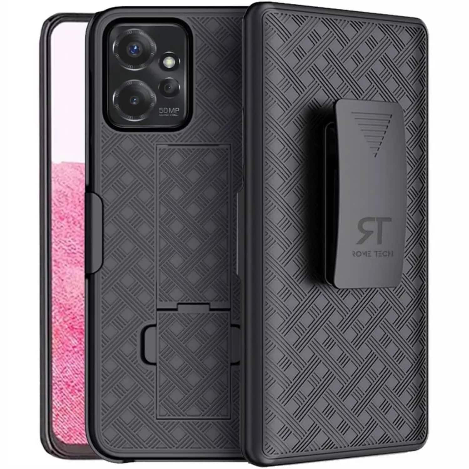 RomeTech - Shell Holster Combo Case for Motorola G Power 5G (2023) - Black