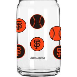 Logo Brands - San Francisco Giants 16oz. Smiley Can Glass - Multicolor