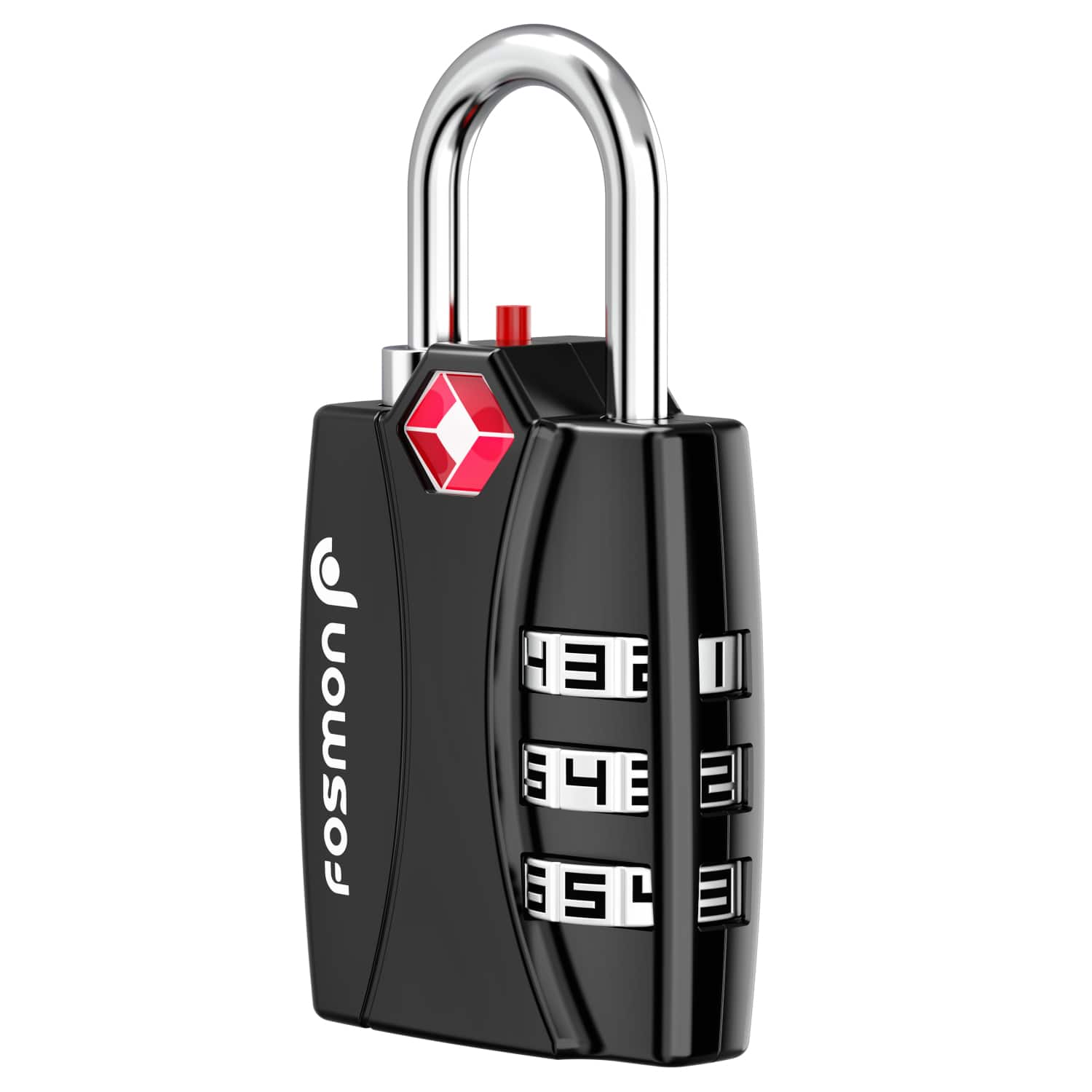 Fosmon - 1 Pack TSA Locks for Luggage, 3 Digit Padlock Combination Lock Easy to Set TSA Luggage Locks TSA Approved - Black