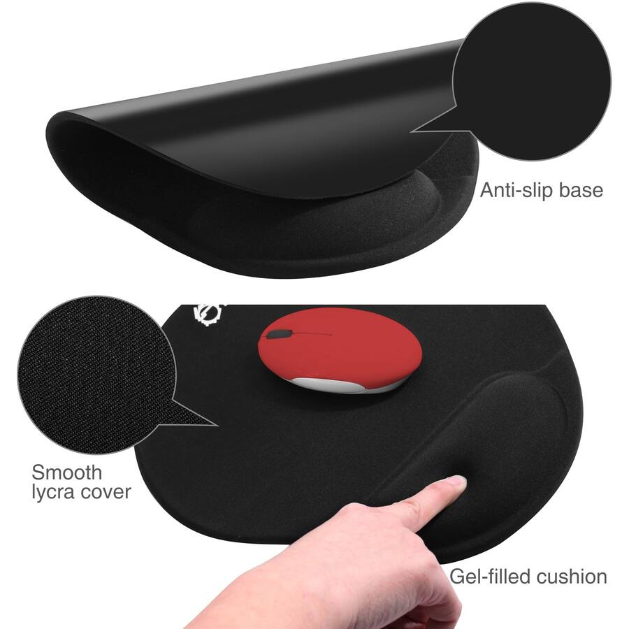 Anti-slip base  
Smooth lycra cover  
Gel-filled cushion