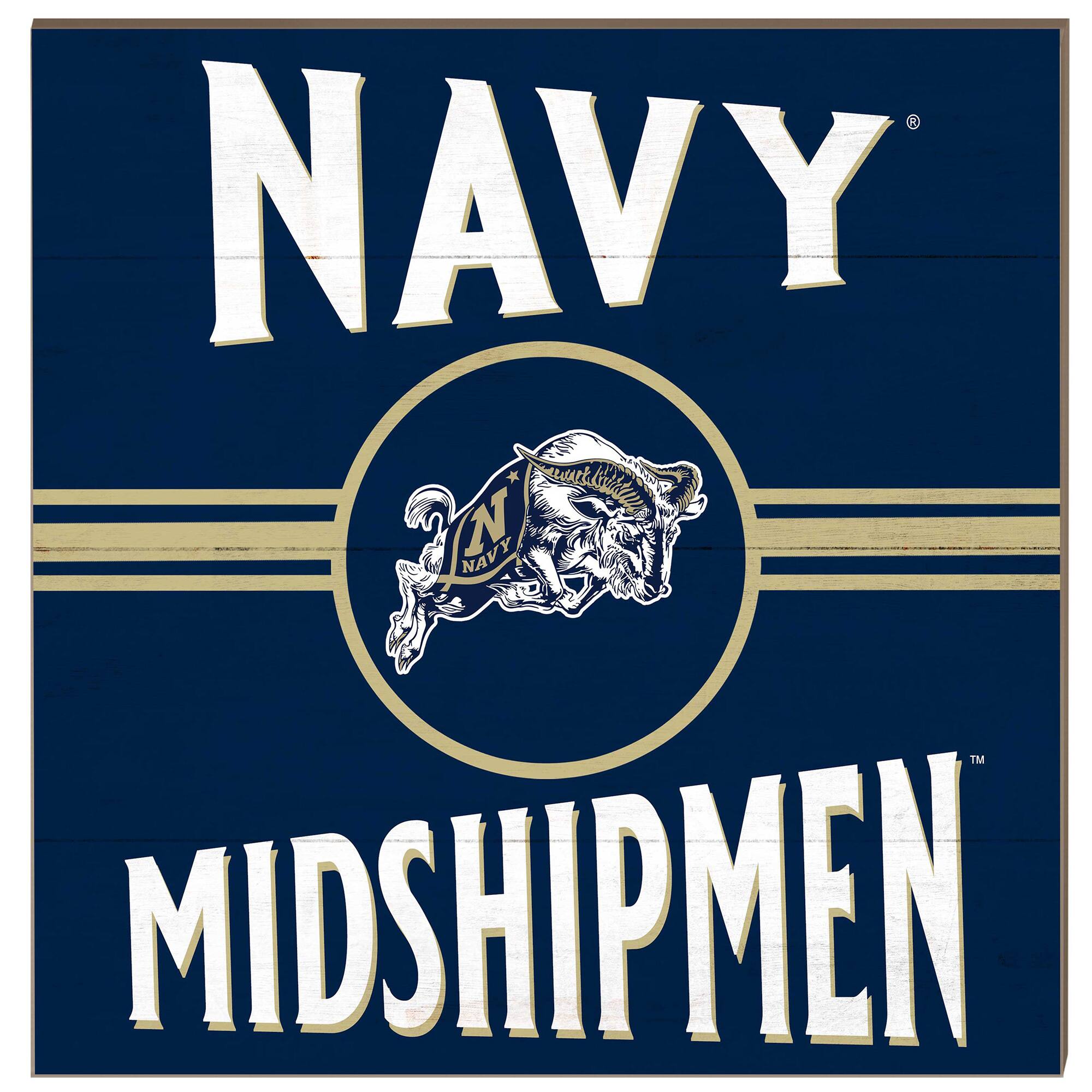 Navy Midshipmen 10'' x 10'' Retro Team Sign