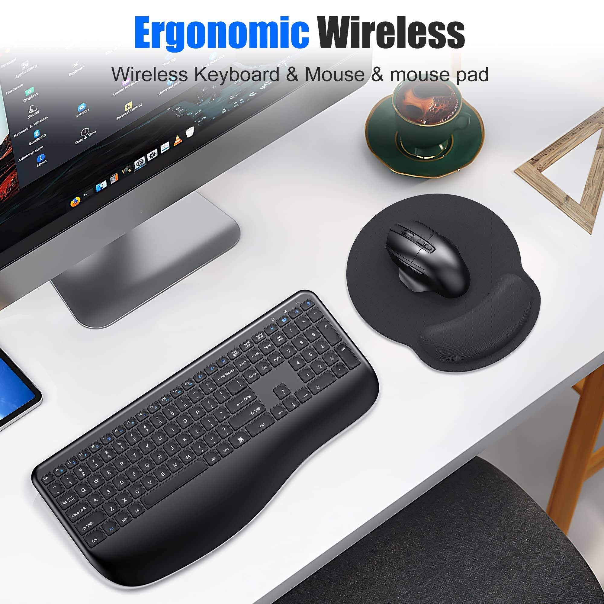 Ergonomic Wireless  
Wireless Keyboard & Mouse & mouse pad