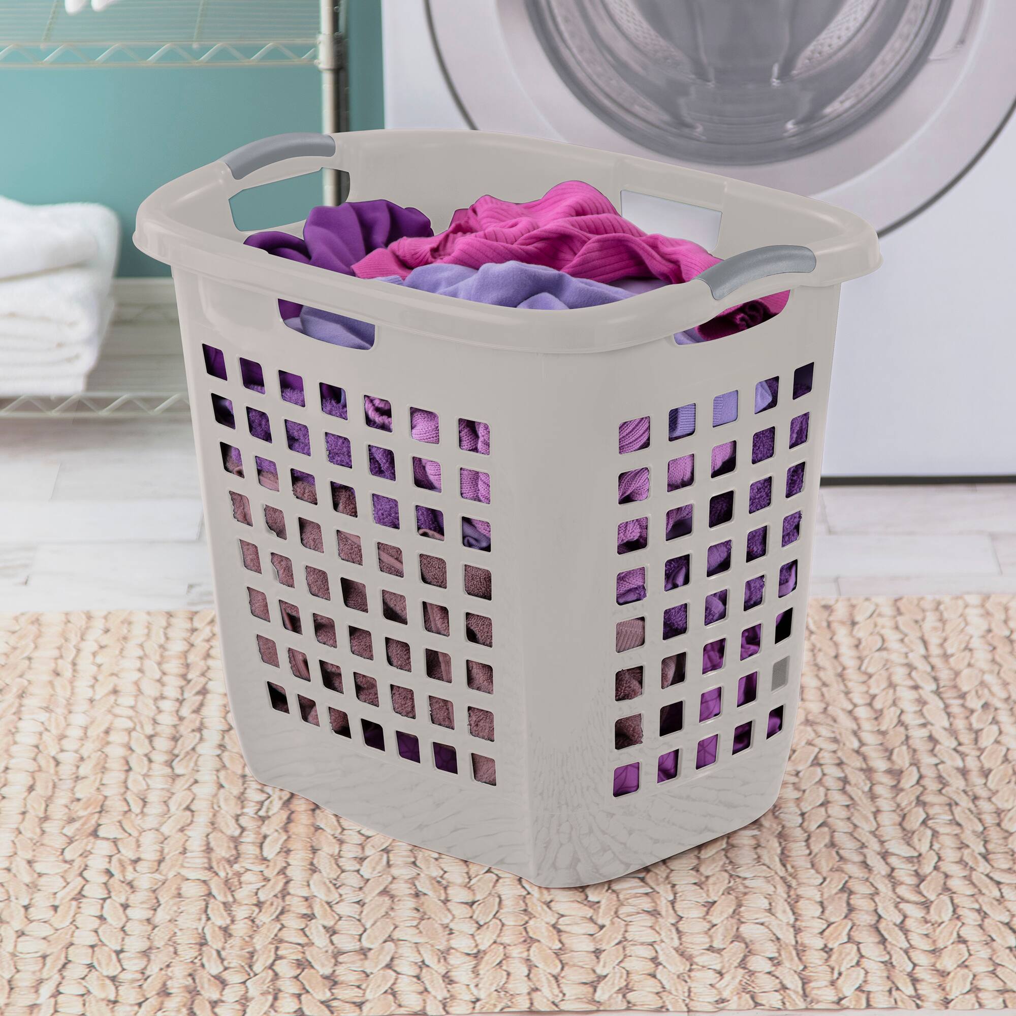 Alt View 2. Sterilite - Sterilite Ultra Easy Carry Plastic Laundry Basket, 2.1 Bushel, Grey, 4 Pack - Gray.