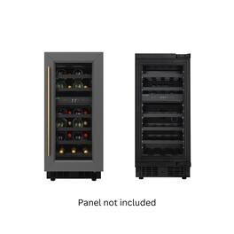 Koolmore - Reserve 15 in. Under-Counter Panel Ready Dual Zone Built-in Wine Cooler with Shelves, 23 Bottle Capacity - Black
