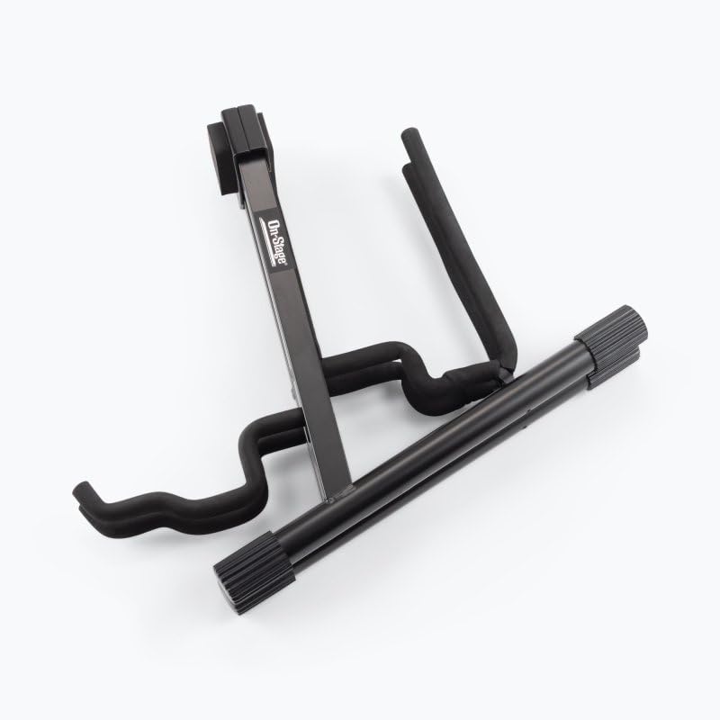 Alt View 7. On Stage Stands - On-Stage GS7462DB Professional A-Frame Double Electric and Acoustic Guitar Stand - Black.