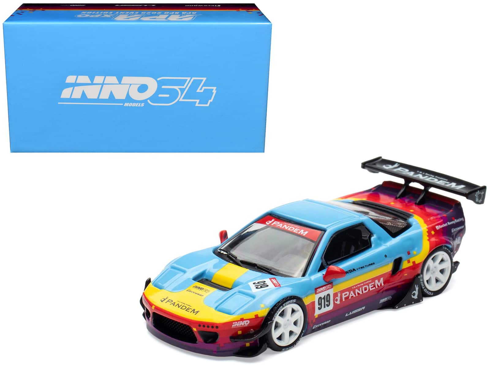 "Honda NSX (NA1) #919 ""Pandem Rocket Bunny"" Light Blue w/Graphics ""APA XPO 2025 Event Ed"" 1/64 Model Car by Inno Models" price history on PriceWatchPro