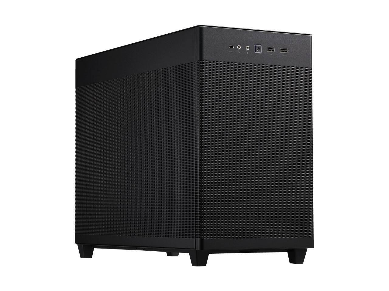 Front. ASUS - ASUS AP201 Type-C Airflow-focused Micro-ATX,Mini-ITX Computer Case, Support 360/280 Liquid Cooling - Black - Black.