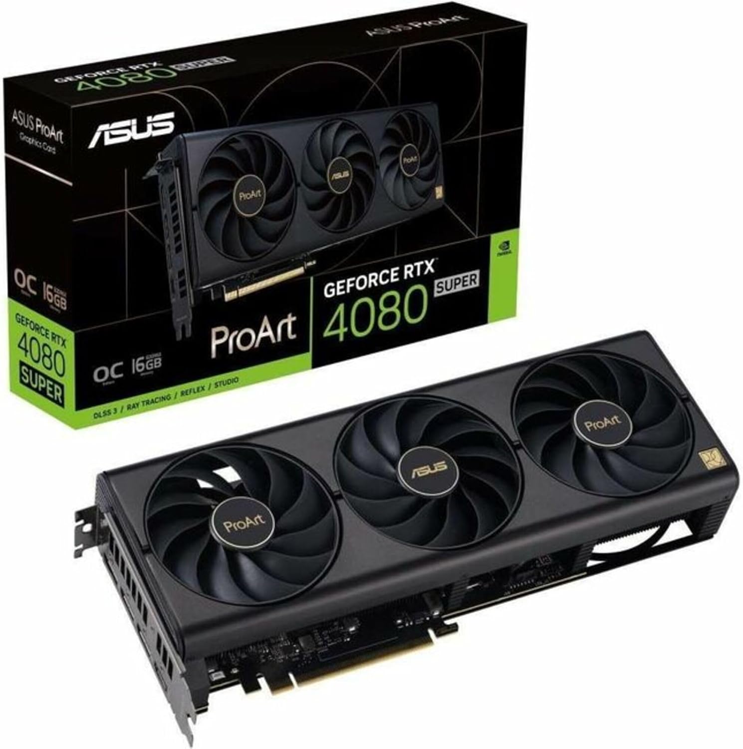 RTX 4080 ASUS ProArt ASUS CrophicsCos Car ProArt AWPoka FoAt AS RTX OC GEFORCE SUPER 16G GEFORCE RTX ProArt 4080 4080 OC 16GB SUPER / STUDIO / REFLEX RAY TRACING 3 / OLSS ASUS ProArt 01 ProArt