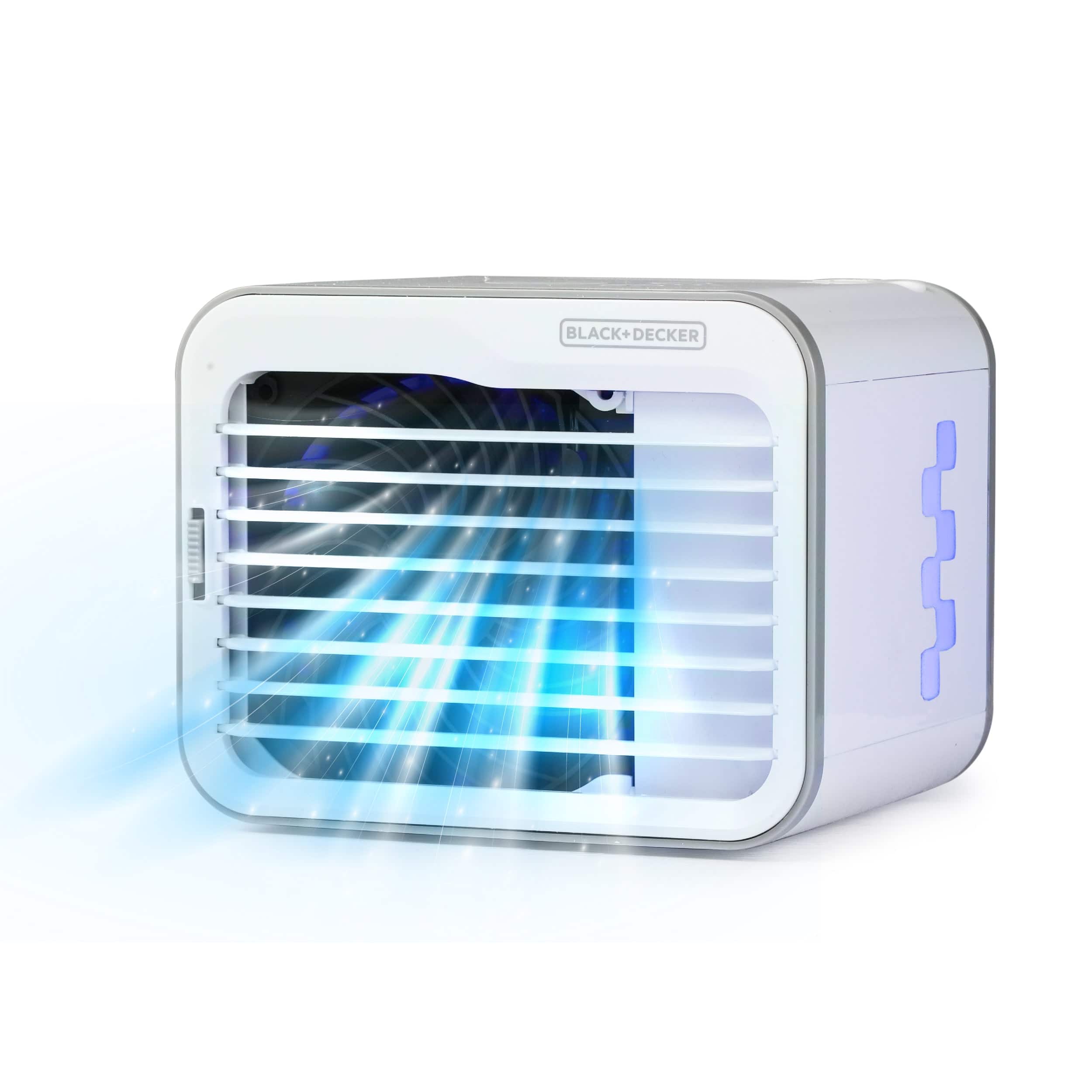 Black+Decker - Desktop Air Cooler with 3-Speeds, Evaporative Air Cooler with 0.5L Water Tank - White