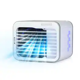 Black+Decker - Desktop Air Cooler with 3-Speeds, Evaporative Air Cooler with 0.5L Water Tank - White