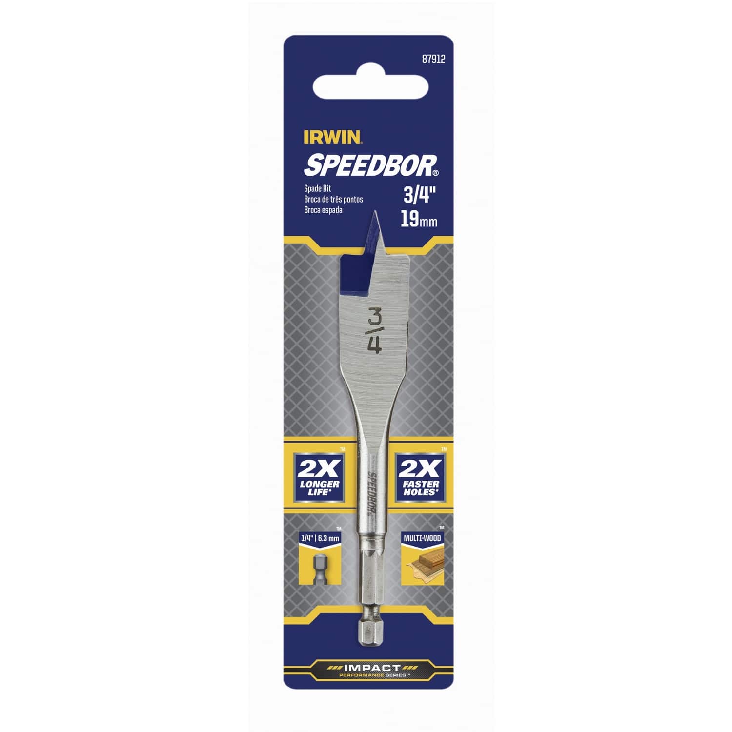 Irwin - Speedbor 3/4 in. X 4 in. L Carbon Steel Wood Boring Bit Quick-Change Hex Shank 1 pc price history on PriceWatchPro