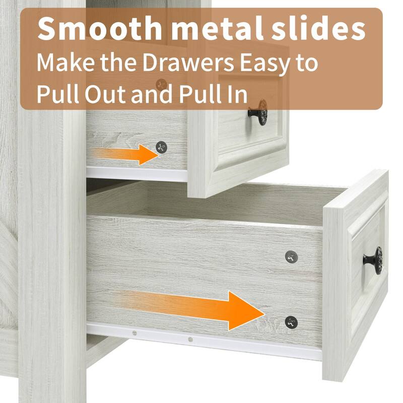 Smooth metal slides  
Make the drawers easy to pull out and pull in