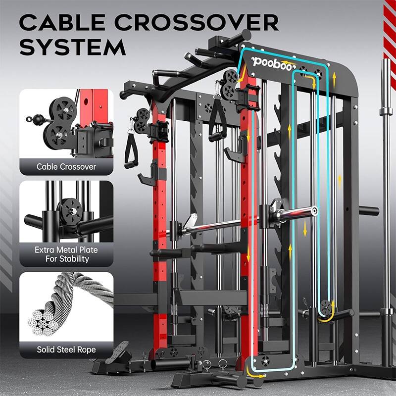 CABLE CROSSOVER SYSTEM  
Cable Crossover  
Extra Metal Plate For Stability  
Solid Steel Rope