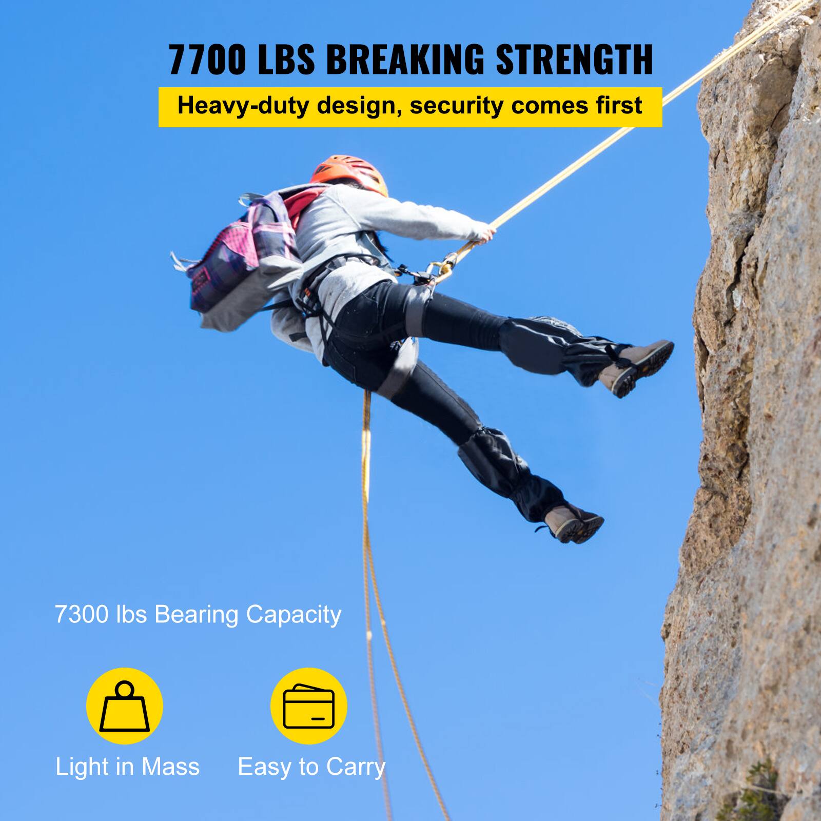7700 LBS BREAKING STRENGTH  
Heavy-duty design, security comes first  

7300 lbs Bearing Capacity  

Light in Mass  
Easy to Carry