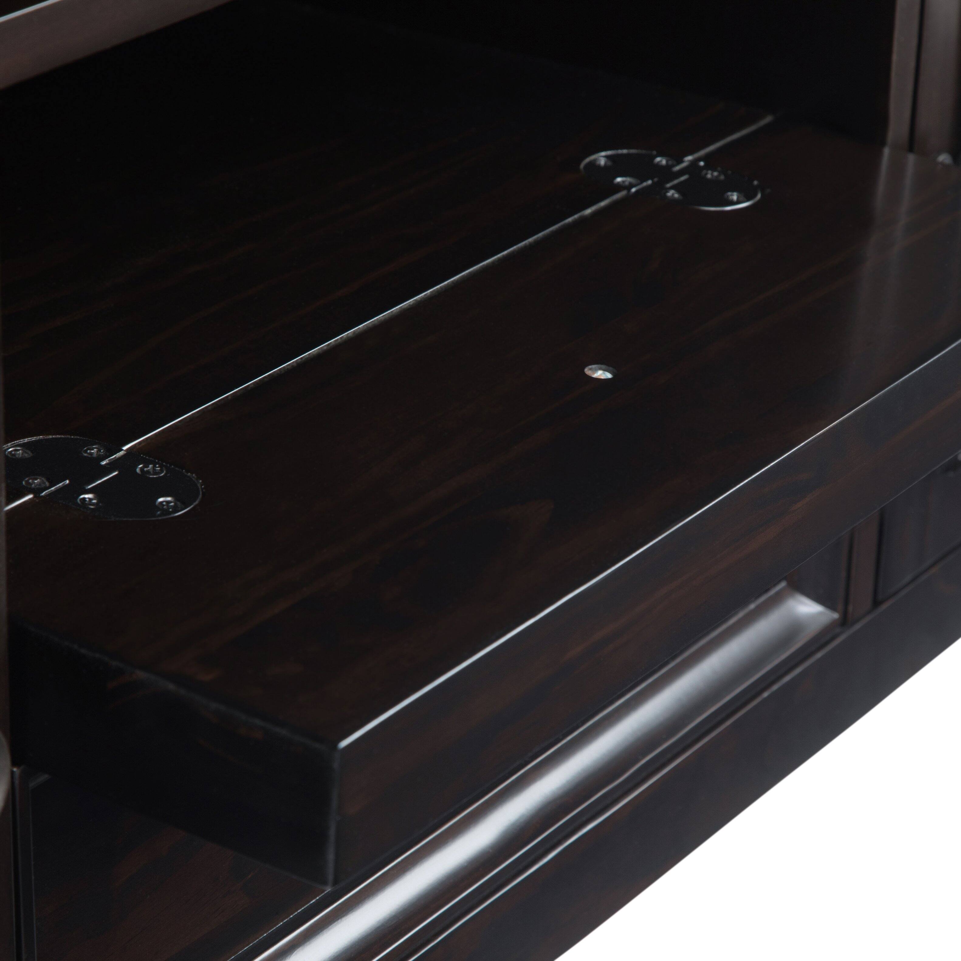 Left. Simpli Home - Amherst 72 inch Solid Wood TV Media Stand in Hickory Brown - Hickory Brown.