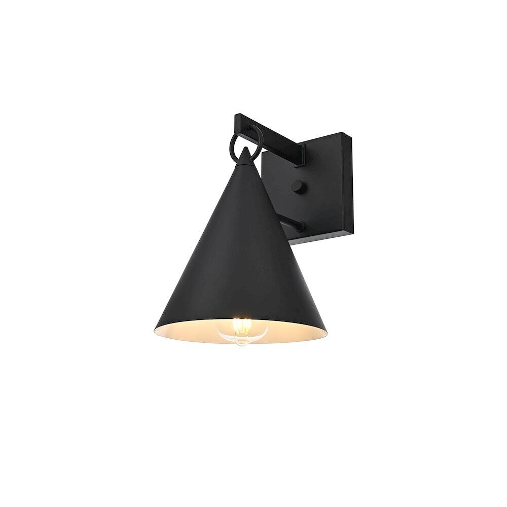 Left. Elegant Lighting - Hendrix 8 Inch Outdoor Wall Sconce In Black - Black.