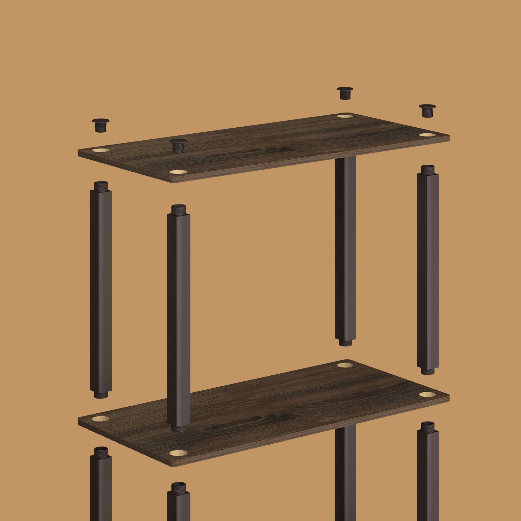 Left. HOMLUX - 3-Tier 29.6" Corner Shelf Open Shelves for Display for Living Room and Office Organization Walnut - Walnut.