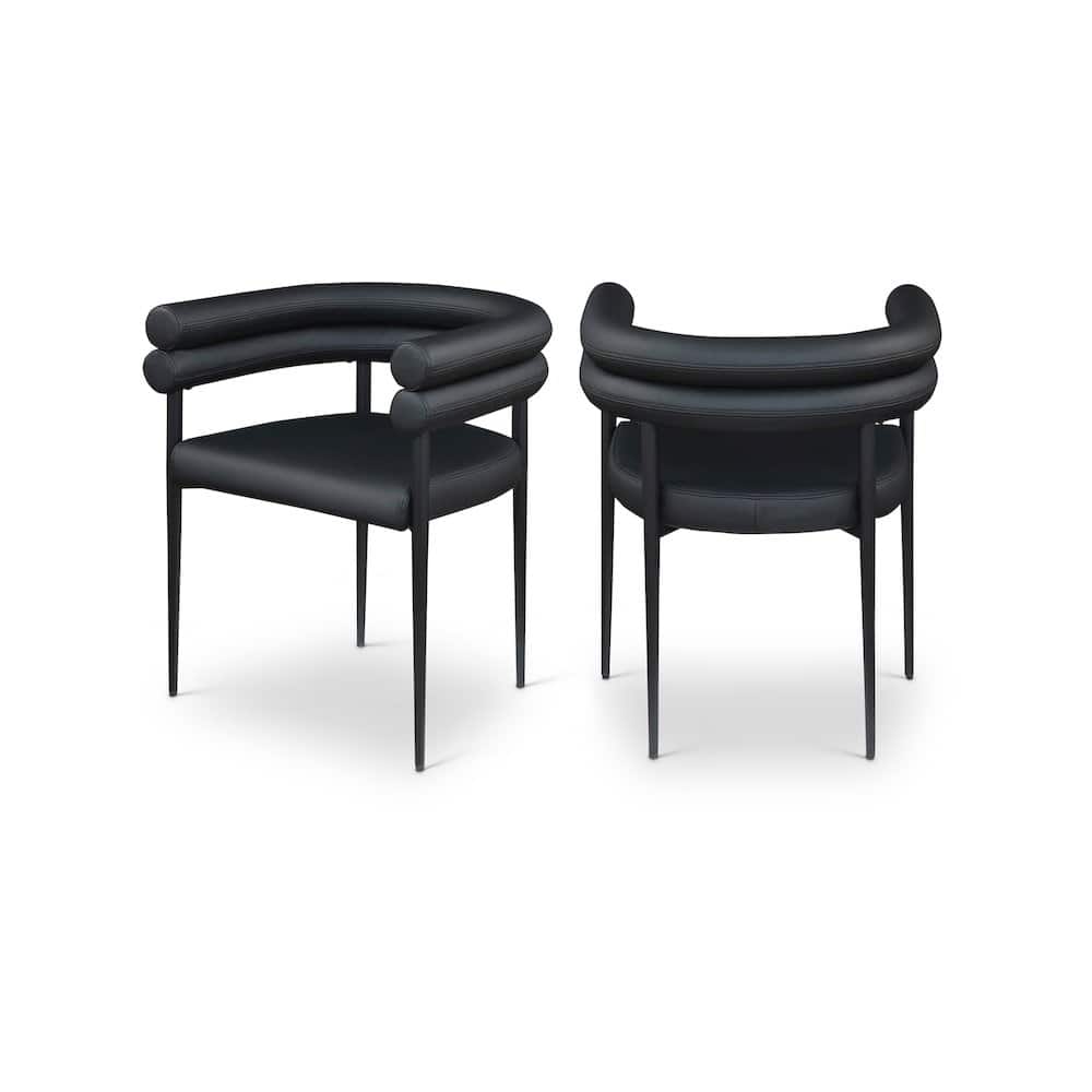 Meridian Furniture - Lavina Vegan Leather Dining Chair, Set of 2 - Black