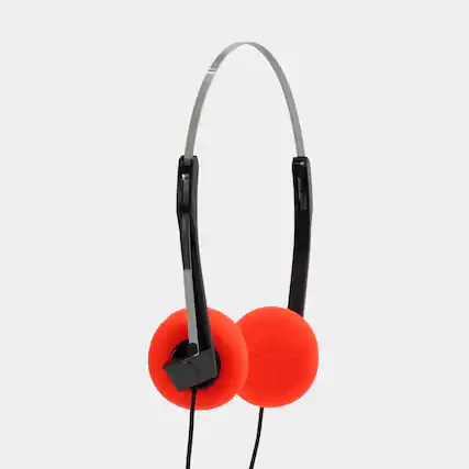 Front. Retrospekt - Retro Foam On-Ear Headphones by Retrospekt - Red - Red.